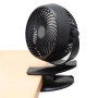 Hordozható mini ventilátor, csíptetővel, akkumulátoros, 10 cm, HOME, fekete