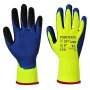 Védőkesztyű, latex, XL méret 'Duo-Therm', sárga-kék