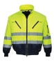 Munkavédelmi kabát, jól láthatósági, 3 az 1-ben, L méret  Hi-Vis, sárga-tengerészkék