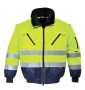 Munkavédelmi kabát, jól láthatósági, 3 az 1-ben, L méret  Hi-Vis, sárga-tengerészkék