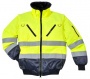 Munkavédelmi kabát, jól láthatósági, 3 az 1-ben, L méret  Hi-Vis, sárga-tengerészkék