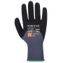 Védőkesztyű, nylon, nitrilhab, XL méret 'DermiFlex Ultra Plus', szürke-fekete