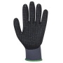 Védőkesztyű, nylon, nitrilhab, L méret DermiFlex Ultra Plus, szürke-fekete