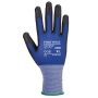 Védőkesztyű, nylon, PU tenyéren mártott, M méret 'Senti-Flex', kék