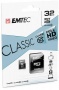 Memóriakártya, microSDHC, 32GB, CL10, 20/12 MB/s, adapter, EMTEC 'Classic'