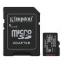 Memóriakártya, microSDXC, 256GB, C10/UHS-I/U1-U3/V10-V30/A1, Gen3, adapter, KINGSTON 'Canvas Select Plus'
