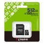 Memóriakártya, microSDXC, 512GB, C10/UHS-I/U1-U3/V10-V30/A1, Gen3, adapter, KINGSTON Canvas Select Plus