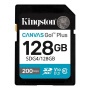 Memóriakártya, SDXC, 128GB, C10/UHS-I/U3/V30, Gen4,KINGSTON 'Canvas Go! Plus'