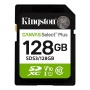 Memóriakártya, SDXC, 128GB, C10/UHS-I/U1/V10, Gen3, KINGSTON 'Canvas Select Plus'