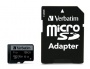 Memóriakártya, microSDXC, 128GB, CL10/U3, 90/45 MB/s, adapter, VERBATIM PRO
