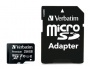 Memóriakártya, microSDXC, 256GB CL10/U1, 90/10 MB/s, adapter, VERBATIM Premium