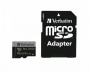 Memóriakártya, microSDXC, 256GB, CL10/U3/A2, 100/90 MB/s, adapter, VERBATIM PRO