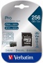 Memóriakártya, microSDXC, 256GB, CL10/U3/A2, 100/90 MB/s, adapter, VERBATIM 'PRO'