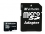 Memóriakártya, microSDHC, 32GB, CL10/U3, 90/45 MB/s, adapter, VERBATIM PRO