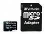 Memóriakártya, microSDXC, 64GB, CL10/U1, 90/10 MB/s, adapter, VERBATIM Premium