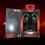 Fülhallgató, vezeték nélküli, Bluetooth, mikrofonnal, LED-es fülhallgató, MAXELL Halo Sport, fekete