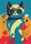 Naptár, tervező, A5, heti, DAYLINER 'Colors Astro Cat'