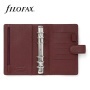 Kalendárium, gyűrűs, betétlapokkal, personal méret, FILOFAX Norfolk, bordó