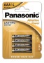 Elem, AAA mikro, 4 db, PANASONIC 'Alkaline power'