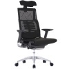 Pofit prémium főnöki forgószék | hálós háttámla és ülőlap | fejtámla | alumínium lábkereszt | fekete