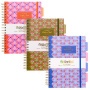 Spirálfüzet, B5, vonalas, 100 lap, PUKKA PAD 'Floral Project Book', vegyes minta