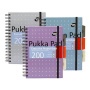 Spirálfüzet, A5, vonalas, 100 lap, PUKKA PAD 'Metallic Project Book', vegyes szín