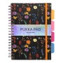 Spirálfüzet, B5, vonalas, 100 lap, PUKKA PAD Project Book Bloom, vegyes minta