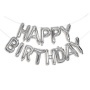 Léggömb, 40 cm, PUKKA PAD Happy Birthday, ezüst
