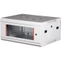 Rack szekrény, fali, 19', 4U, lapraszerelt, LANDE 'PROlineB', szürke