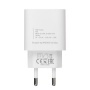 Hálózati töltő, 20W, USB-C, USB-C, USB-C/USB-C töltőkábel, RIVACASE PS4101, fehér
