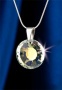 Nyaklánc, Nap formájú, fehér színjátszós SWAROVSKI® kristállyal, 19mm, ART CRYSTELLA®