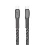USB kábel, USB-C - USB-C, 1,2 m, RIVACASE PS6105, szürke
