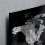 Mágneses üvegtábla, Világtérképpel, 46x91 cm, SIGEL Artverum® , fekete