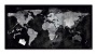 Mágneses üvegtábla, Világtérképpel, 46x91 cm, SIGEL 'Artverum® ', fekete