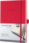 Jegyzetfüzet, exkluzív, A5, kockás, 97 lap, keményfedeles, SIGEL 'Conceptum', piros