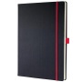 Jegyzetfüzet, exkluzív, A4, vonalas, 97 lap, keményfedeles, SIGEL Conceptum Red Edition, fekete-piros