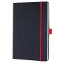 Jegyzetfüzet, exkluzív, A5, kockás, 97 lap, keményfedeles, SIGEL Conceptum Red Edition, fekete-piros