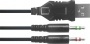 Fejhallgató, mikrofonnal, vezetékes, gaming, 2x3.5 mm jack + USB-A, SPEEDLINK Voltor LED, fekete