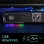 Hangszóró, 12W, 2x3.5 mm jack + USB-A, SPEEDLINK GRAVITY RGB Stereo Soundbar, fekete