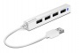 USB elosztó-HUB, 4 port, USB 2.0, SPEEDLINK 'Snappy Slim' fehér
