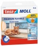Ajtó- és ablaktömítő szalag, 9 mm x 6 m, TESA tesamoll® Premium Flexible, átlátszó