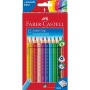 Színes ceruza készlet, háromszögletű, FABER-CASTELL 'Jumbo Grip', 12 különböző szín