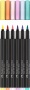 Ecsetirón készlet, FABER-CASTELL Black Edition, 6 különböző pasztell szín