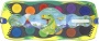 Vízfesték, 12 darabos, összeilleszthető, FABER-CASTELL Dinoszaurusz+1 tubus fehér tempera + dinoszaurusz matrica