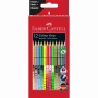 Színes ceruza készlet, háromszögletű, FABER-CASTELL 'Colour Grip', 12 különböző szín