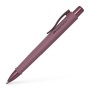 Golyóstoll, 0,7 mm, nyomógombos tolltest, bordó tolltest, FABER-CASTELL 'Poly Ball Urban', kék