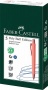 Golyóstoll, 0,7 mm, nyomógombos tolltest, korallpiros tolltest, FABER-CASTELL Poly Ball Urban, kék
