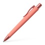 Golyóstoll, 0,7 mm, nyomógombos tolltest, korallpiros tolltest, FABER-CASTELL 'Poly Ball Urban', kék
