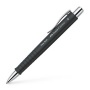 Golyóstoll, 0,7 mm, nyomógombos, feketek tolltest, FABER-CASTELL 'Poly Ball', kék