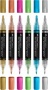 Dekormarker készlet, 1,0/3,0 mm, kétvégű, akril, FABER-CASTELL Shake&Paint, 6 különböző metál szín
